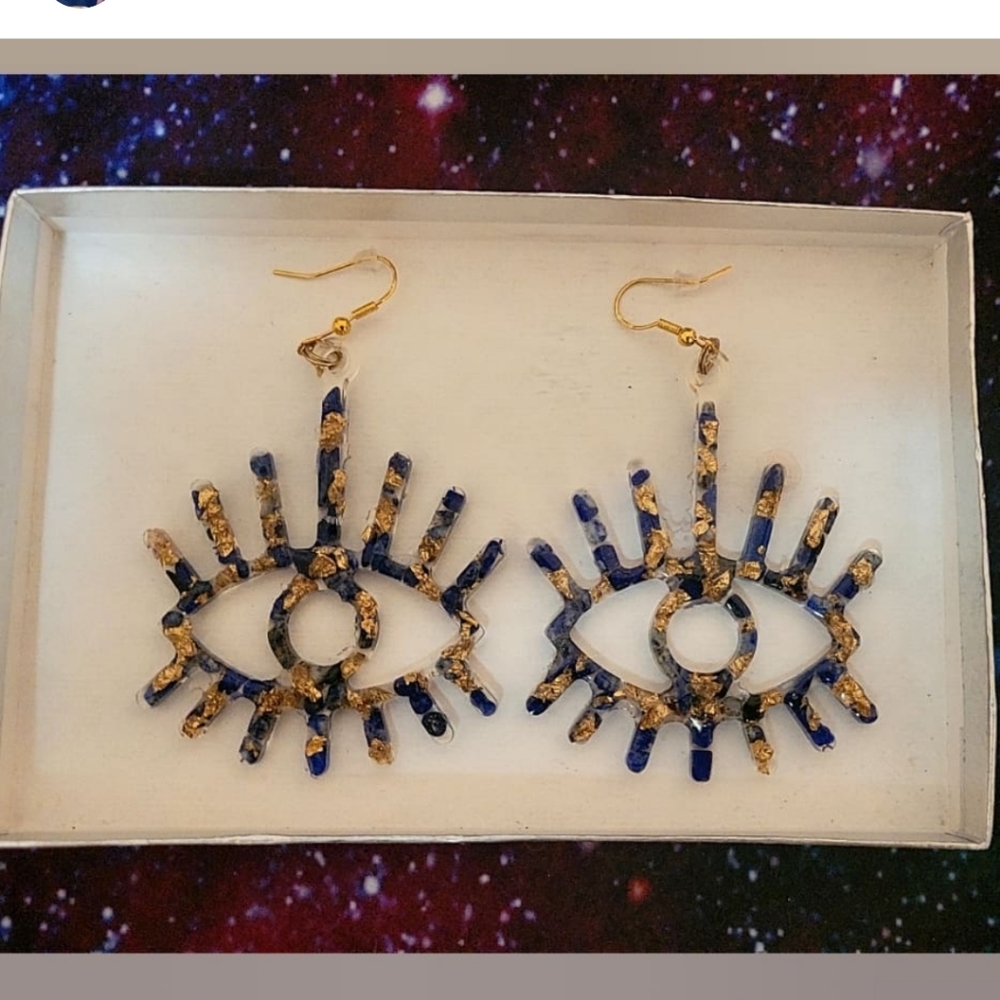 Lapis Lazuli Eye Earrings